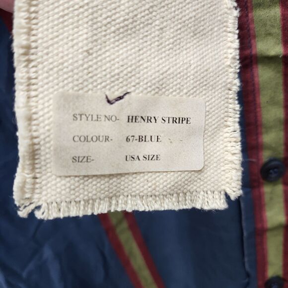 Project Red Outlaws England Shirt Mens XL Blue Striped Distressed Motorcycle - Picture 10 of 14